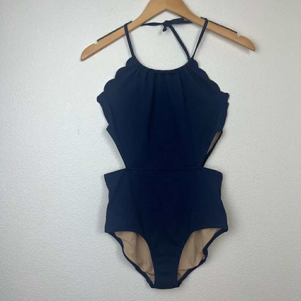 Old Navy Textured Scallop-Edged Cutout Swimsuit for Girls size XXL(16)